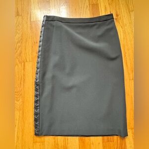 BCBG Black skirt with real leather detailing